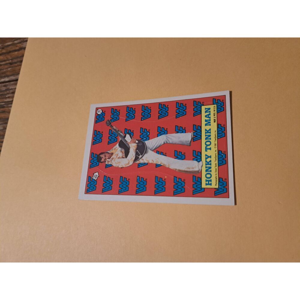 Vintage 1987 WWF Decal Sticker Puzzle Trading Card 10 Honky Tonk Man Titan Sport